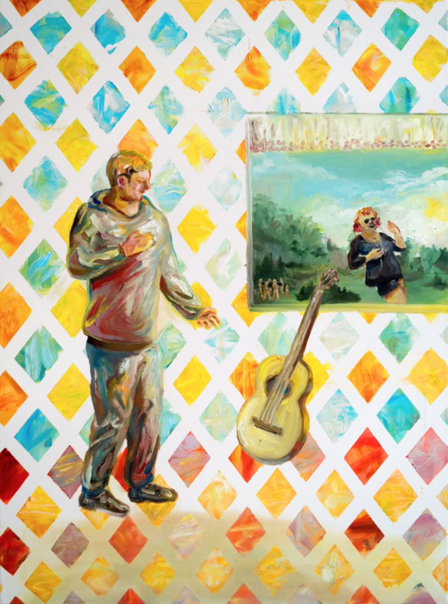 Play That Guitar 80 x 60 cm Öl auf Leinwand 2019